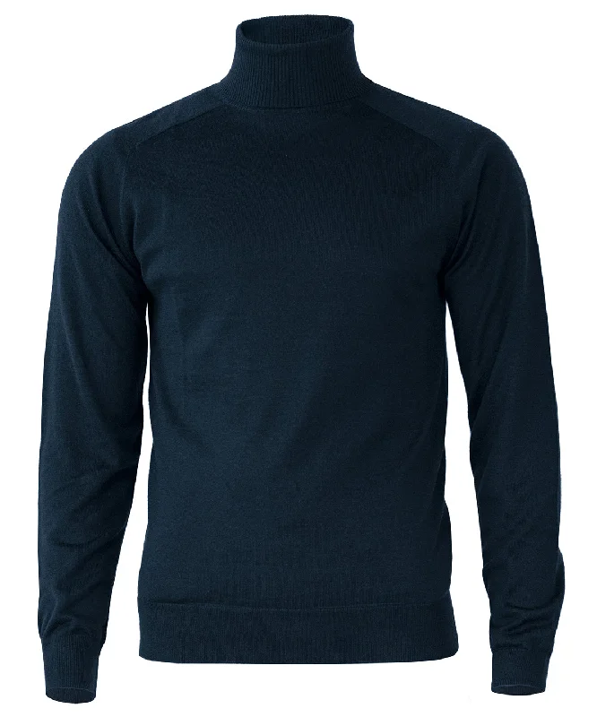 Navy - Chester – dressed merino blend roll neck