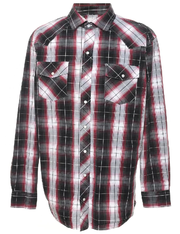 Grey & Red Checked Shirt - XL