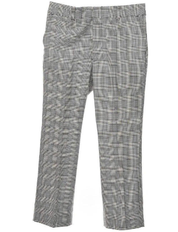 Grey & Yellow Checked Trousers - W38 L30