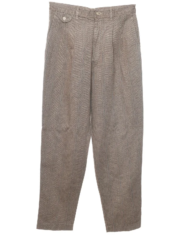 Herringbone Tweed Lee Light Brown Trousers - W30 L30