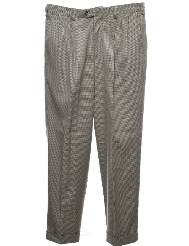 Izod Dark Grey Dogtooth Trousers - W33 L32