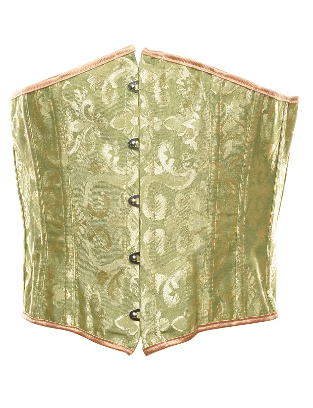 Jacquard Pattern Light Green Waspie  - S