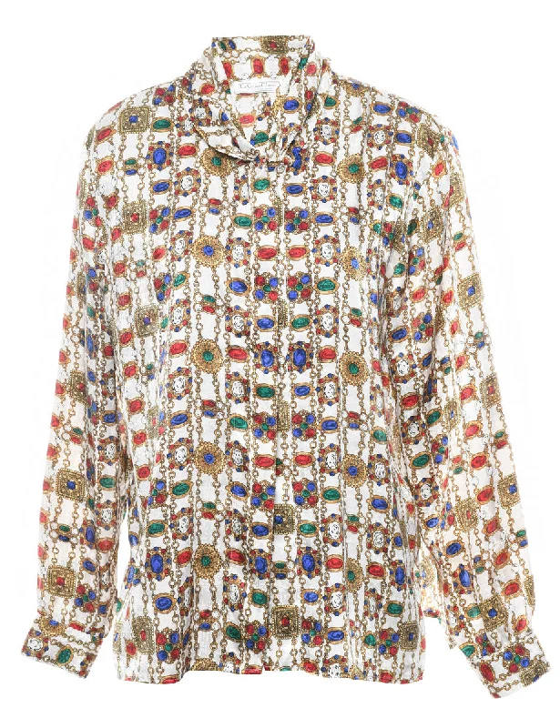 Jewel Design Multi-Colour Blouse - XL