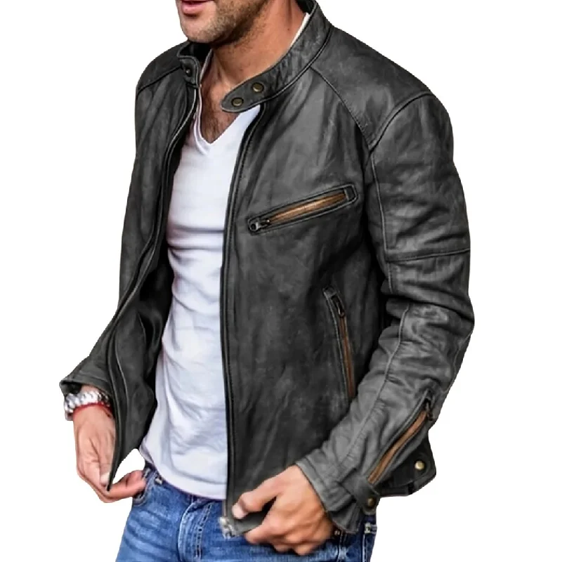 Markus™ | Herren Leder Motorrad Jacke