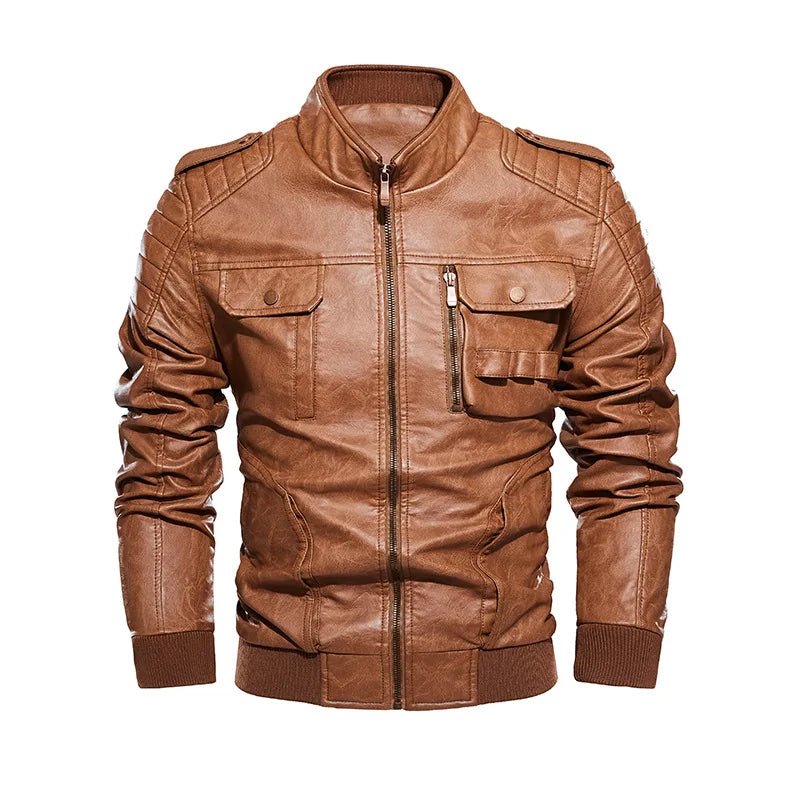 Men's Winter Warm Leather Jacket New Motorcycle Bomber Jackets Male Leather Coat with Removable Hood Outerwear Jackets Coat