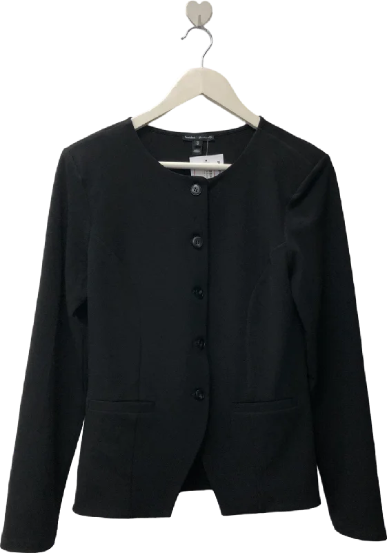 River Island Black Tailored Buttoned Jacket UK 10