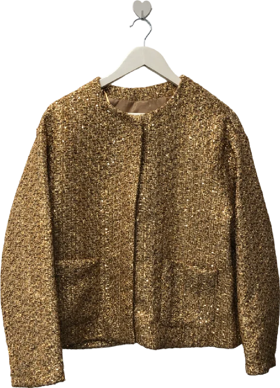 River Island Gold Boucle Tailored Jacket UK 10