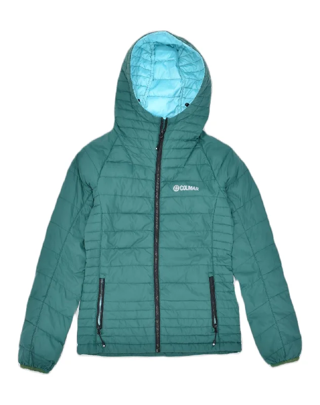 COLMAR Womens Hooded Padded Jacket IT 38 XS Green