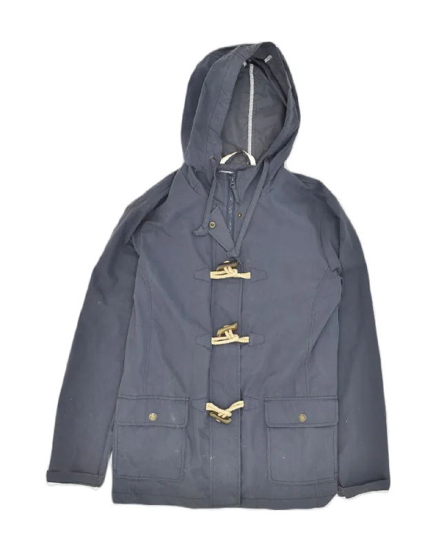 FAT FACE Womens Hooded Duffle Jacket UK 12 Medium Navy Blue