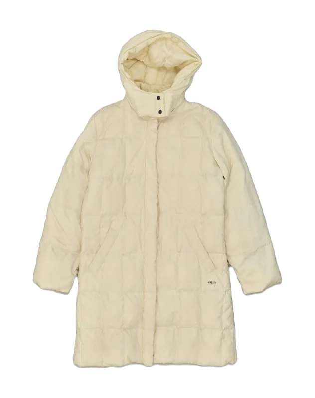 FILA Womens Hooded Padded Coat UK 14 Medium White Polyamide