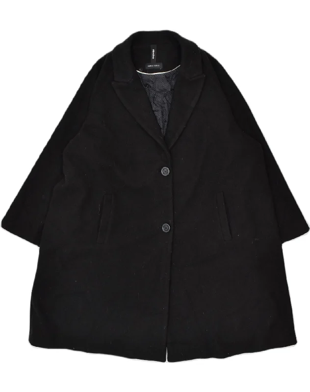 FIORELLA RUBINO Womens Overcoat One Size Black Polyester