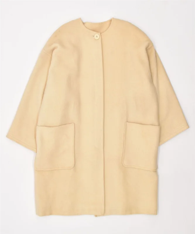 GIANNA CASSOLI Womens Overcoat UK 8 Small Yellow Wool