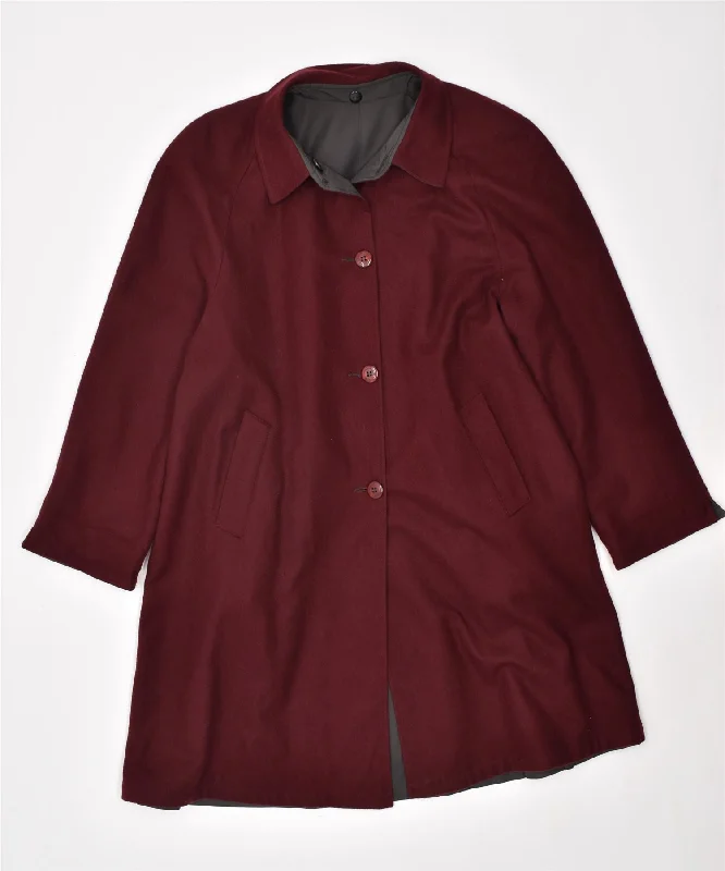 ISALEZZI Womens Reversible Overcoat UK 20 2XL Burgundy