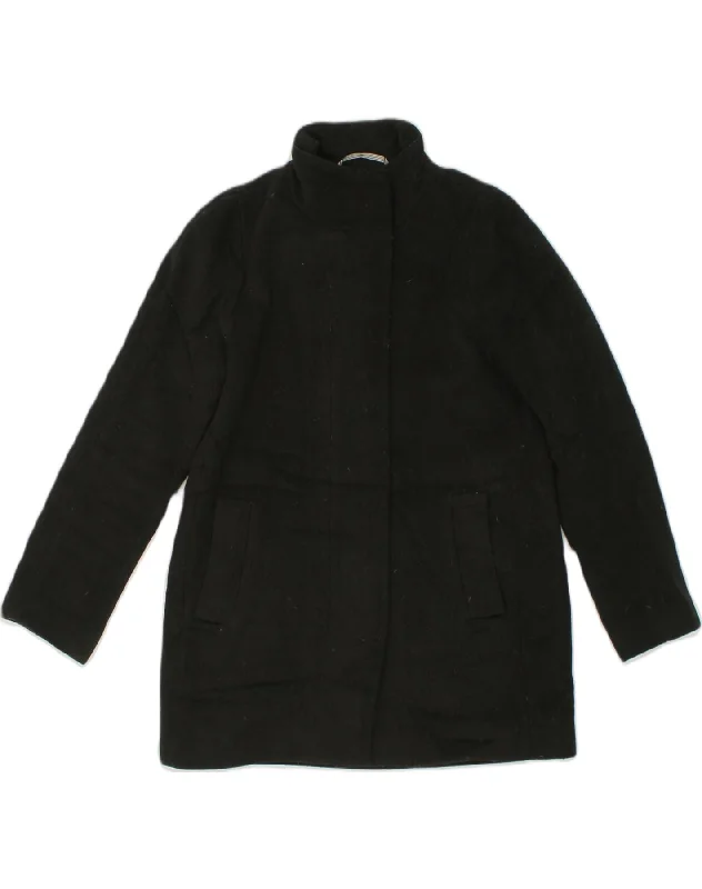 J. CREW Womens Overcoat UK 14 Medium Black Wool