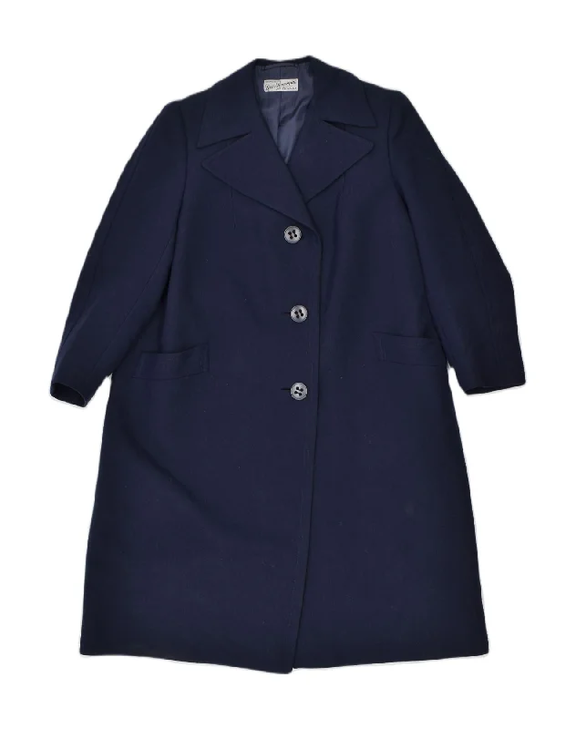 LIVIO GIACOMINI Womens Overcoat UK 16  Large Navy Blue