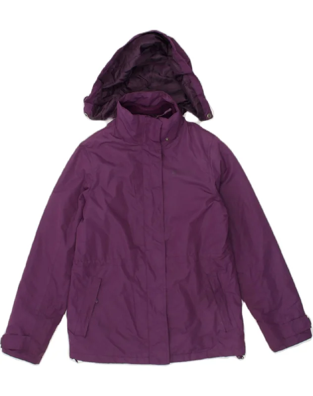 MOUNTAIN WAREHOUSE Womens Hooded Windbreaker Jacket UK 8 Small Purple