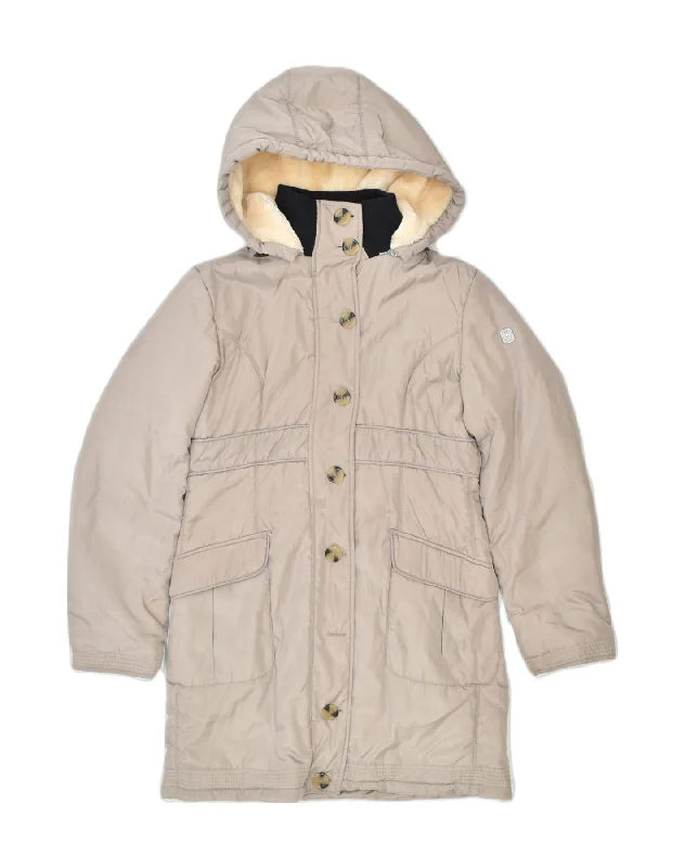 VINTAGE Womens Hooded Padded Jacket UK 18 XL Beige