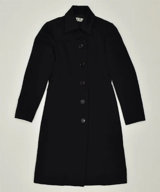 L'EQUIPE PLUS Womens Overcoat UK 10 Small Black Vintage