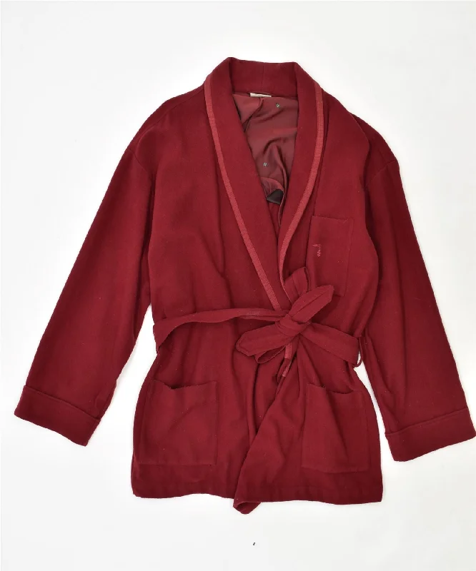 TRUSSARDI Womens Overcoat UK 12 Medium Red