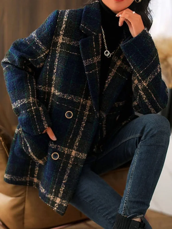 Classic Plaid Overcoat for Women