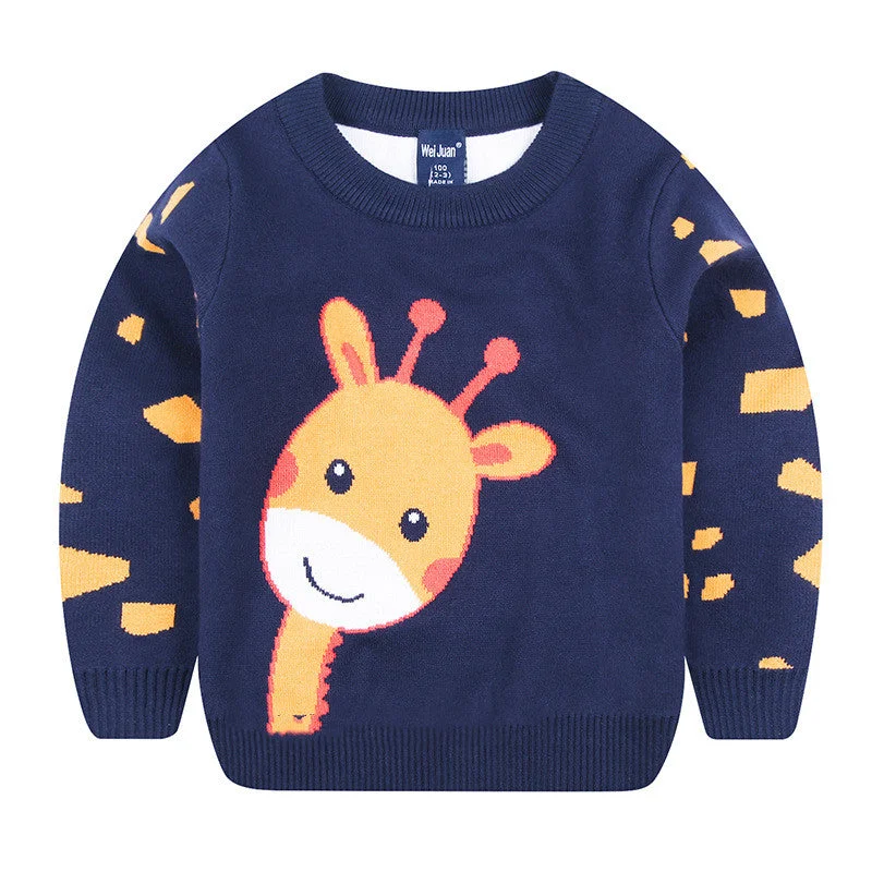 Fawn jacquard sweater for boys and girls