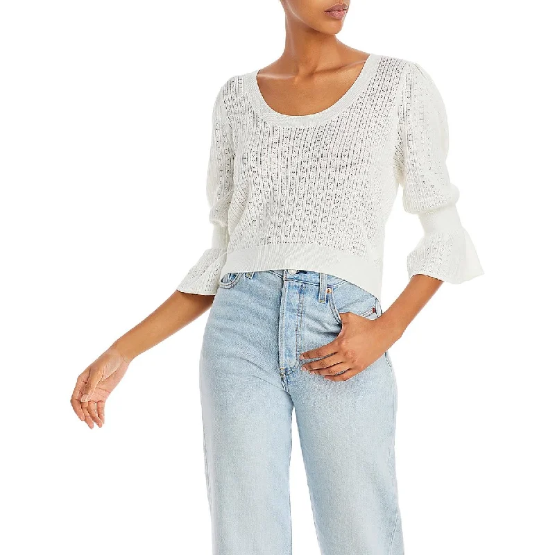 Paige Womens Magnolia Sweater Knit Scoop Neck Blouse