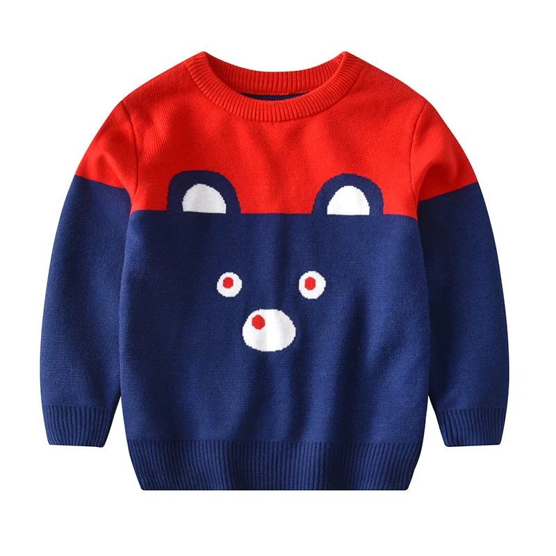 Bear pullover red and blue