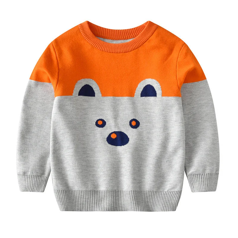 Bear pullover orange grey