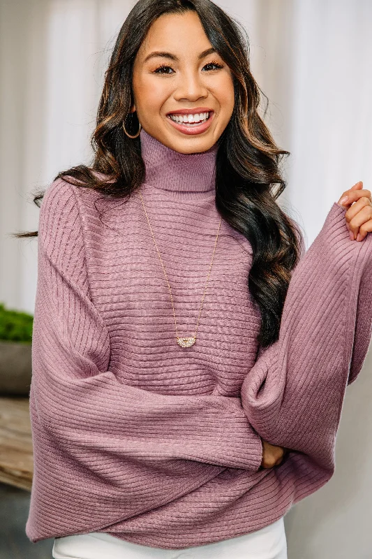 Feeling Your Best Mauve Pink Ribbed Sweater