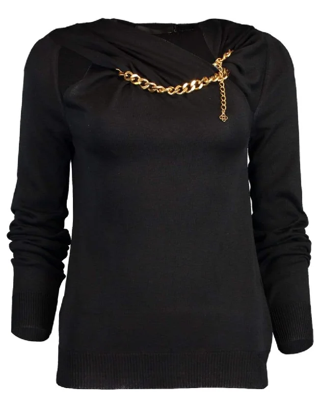 Gold Chain Necklace Knit Sweater