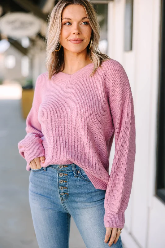 More To Love Mauve Pink Sweater