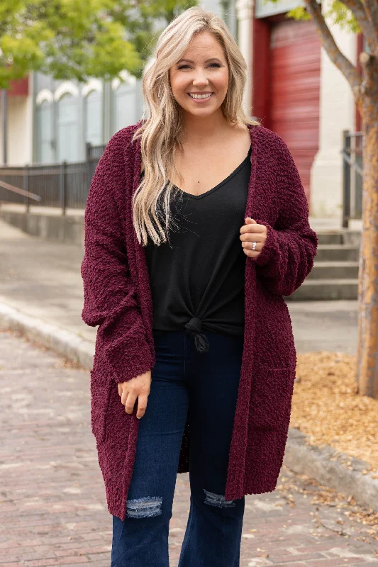 All The Warmth Cardigan, Burgundy