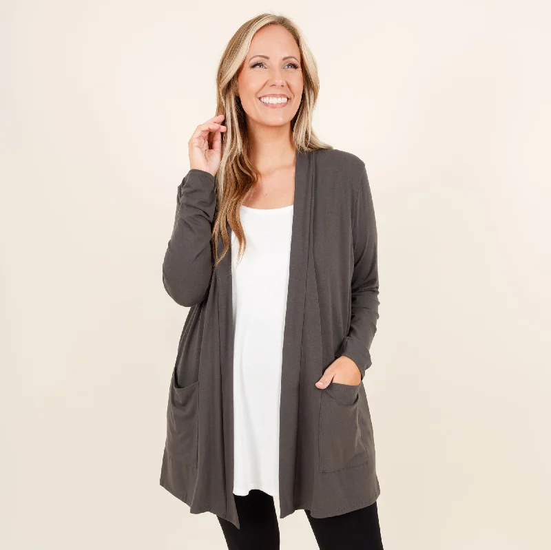 Kindness and Compassion Cardigan, Ash Gray