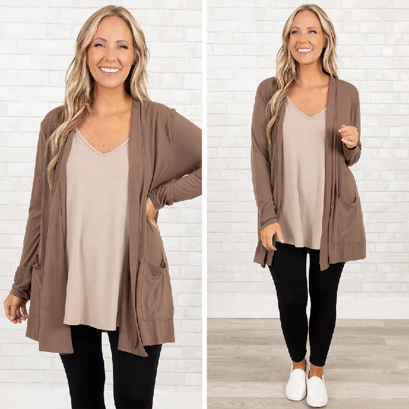 Kindness and Compassion Cardigan, Mocha