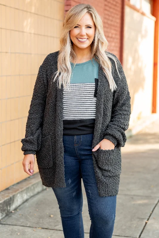 Latte Lover Cardigan, Ash Gray