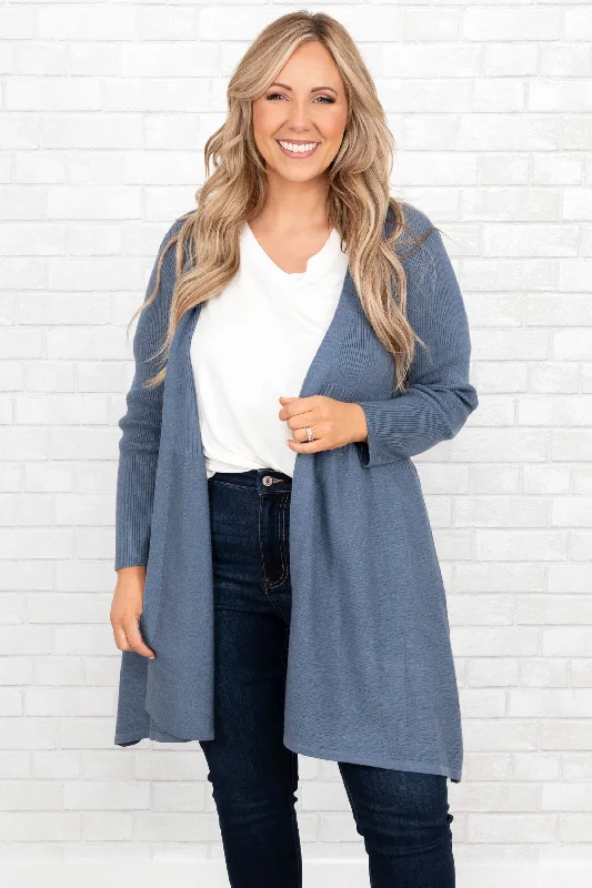 Overthinking It Cardigan, Blue