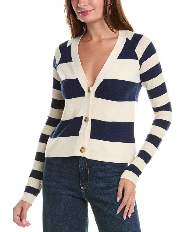 ATM Anthony Thomas Melillo Mixed Stripe Wool-Blend Cardigan