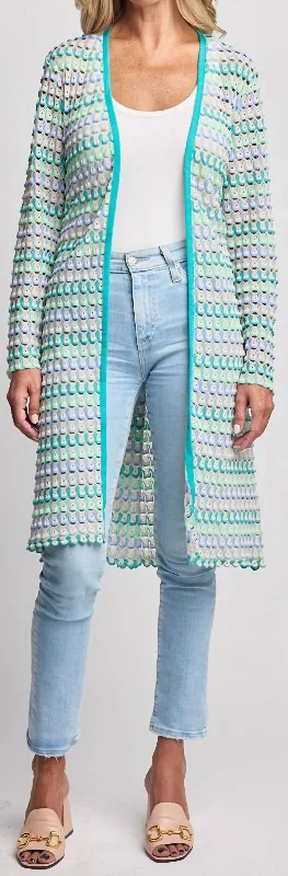 Carrie Cardigan In Blue Multi