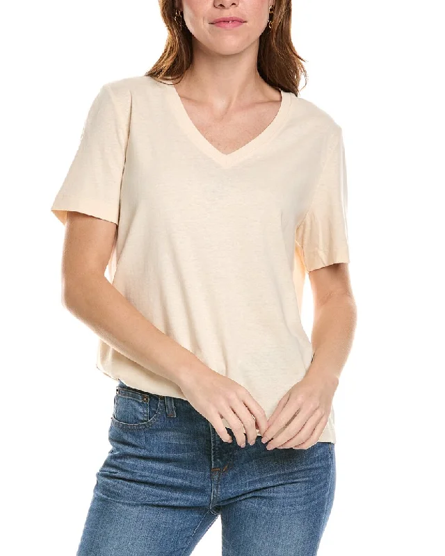 Lafayette 148 New York James V-Neck Linen-Blend T-Shirt