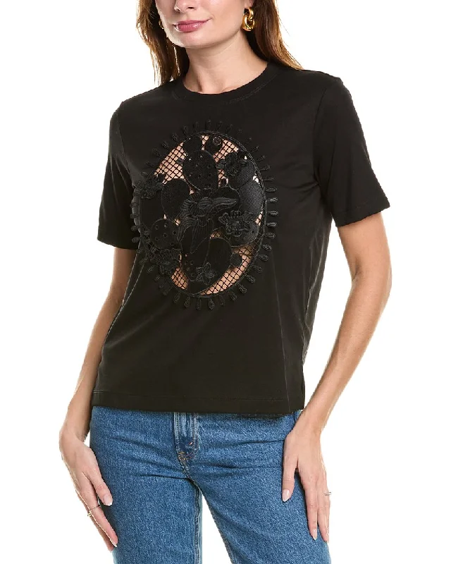 Oscar De La Renta Cactus Applique T-Shirt