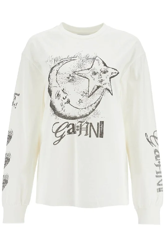 Ganni Women's Long-Sleeved T-Shirt With Graphic Print