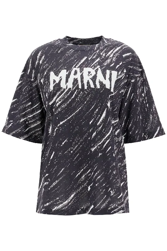 Marni Women's "Abstract Pattern Logo T-Shirt With