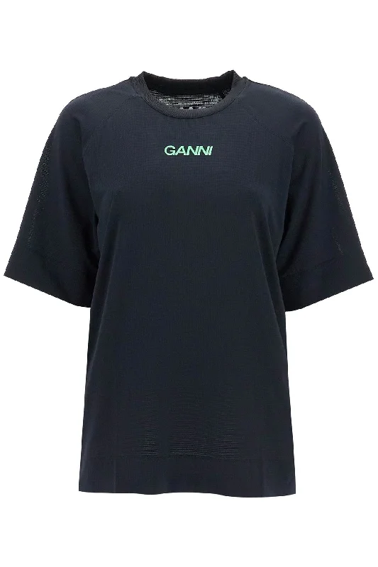 Ganni Women's Sporty Mesh T-Shirt For