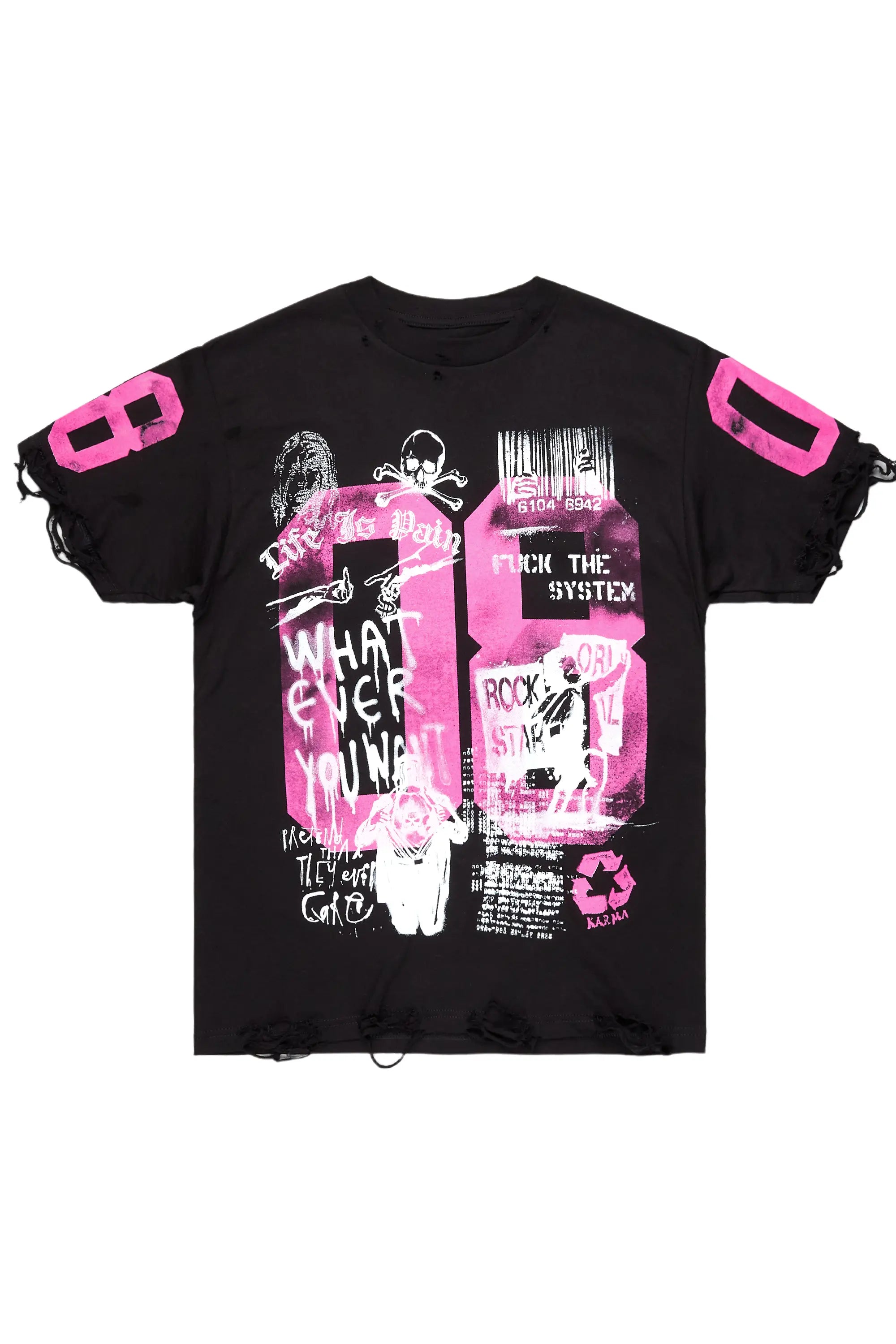 Kammile Black/Pink Oversized T-Shirt