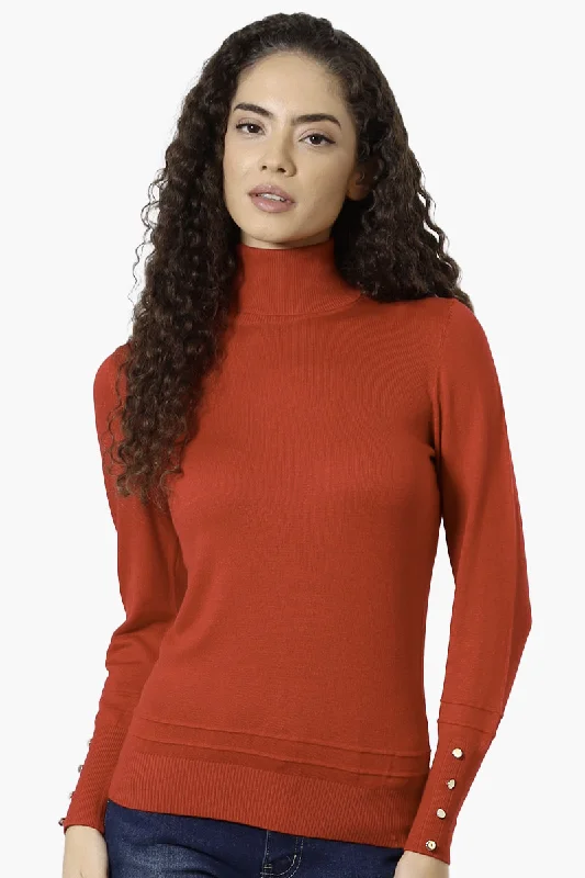 International INC Company Basic Turtleneck Pullover Sweater - Red