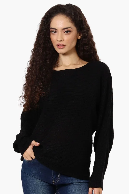 International INC Company Ribbed Pullover Sweater - Black