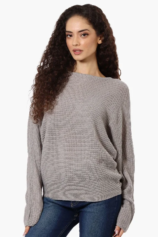 International INC Company Ribbed Pullover Sweater - Grey