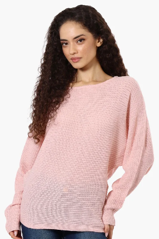 International INC Company Ribbed Pullover Sweater - Pink