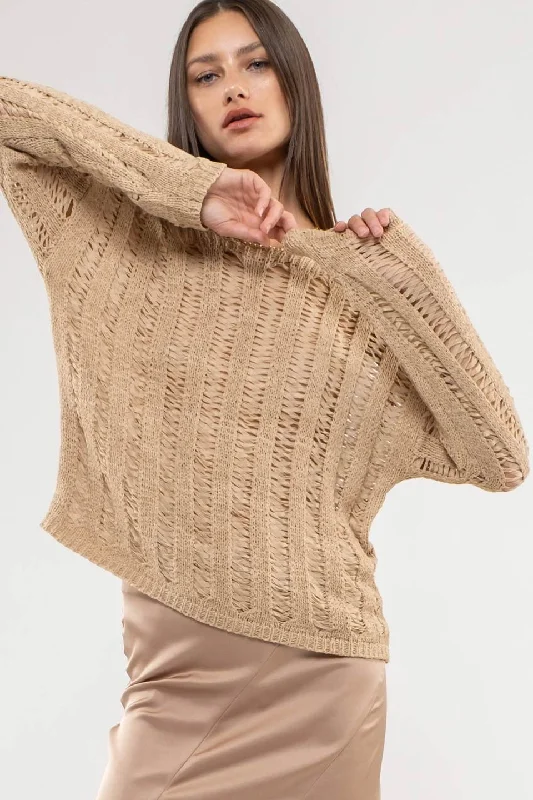 CROCHET KNIT PULLOVER