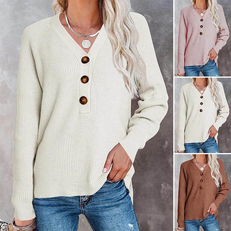 Knit Pullover V-Neck Sweater